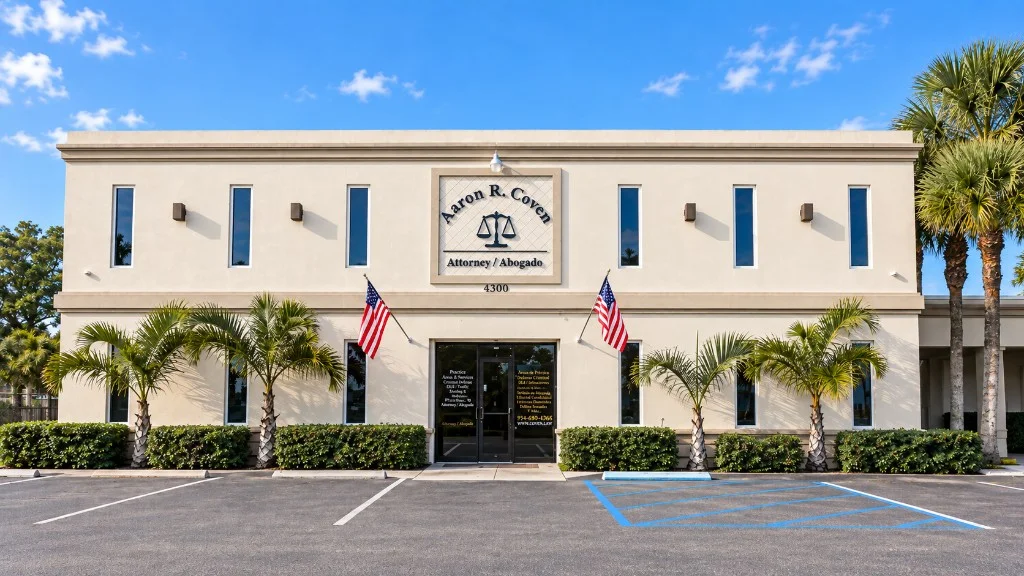 Aaron R. Coven Law office at 4300 10th Ave. N. in Palm Springs, Florida