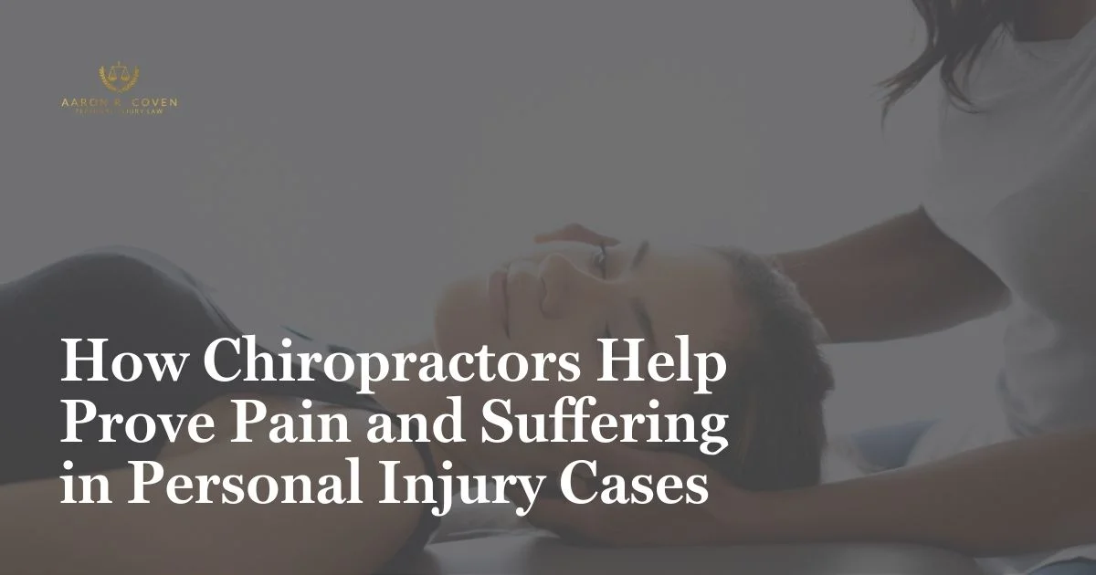 Adjusting the Scales: How Chiropractors Help Prove Pain and Suffering in Personal Injury Cases