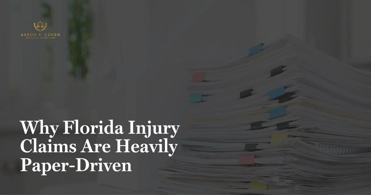 Why Florida Injury Claims Are Heavily Paper-Driven