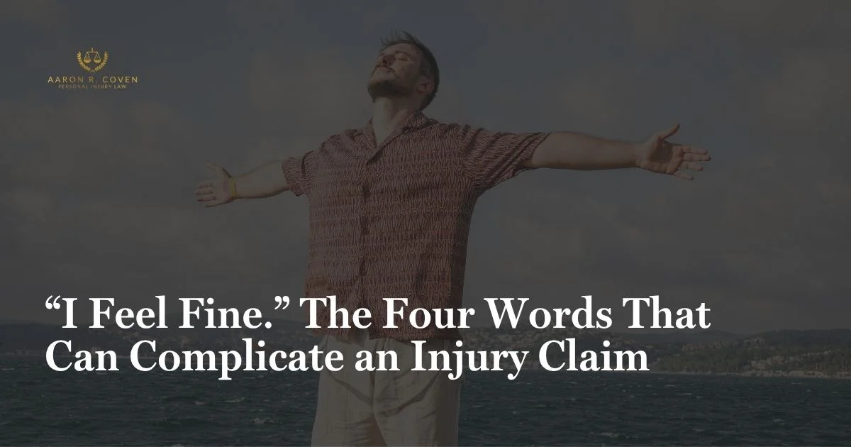 Guy holding up arms feeling "fine".